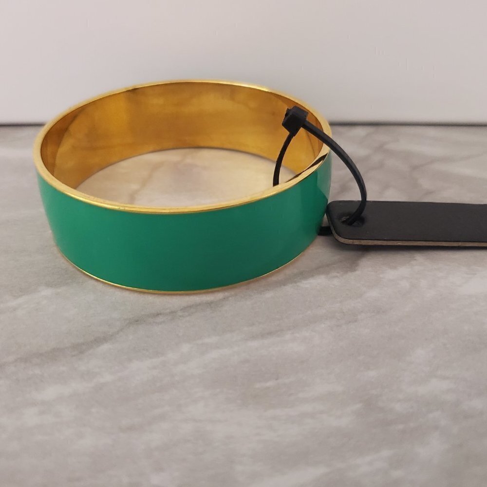 💚 NWT Vintage Y2k 00s 2000's J.crew Bright Green Thick Wide Bangle 💚 - Picture 2 of 4